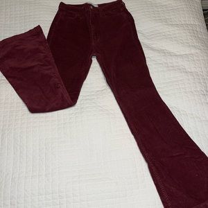 High rise flared pant.